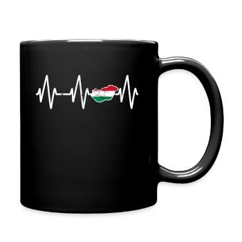 Hungary heartbeat gift idea - Full Colour Mug - black - Right