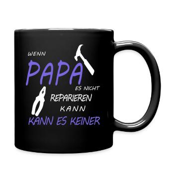 Papa - Tasse einfarbig - Schwarz - Rechts