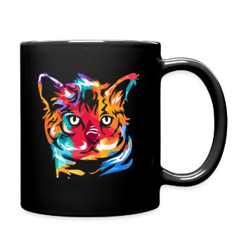 Bengalkatze Geschenk - Tasse einfarbig - Schwarz - Rechts