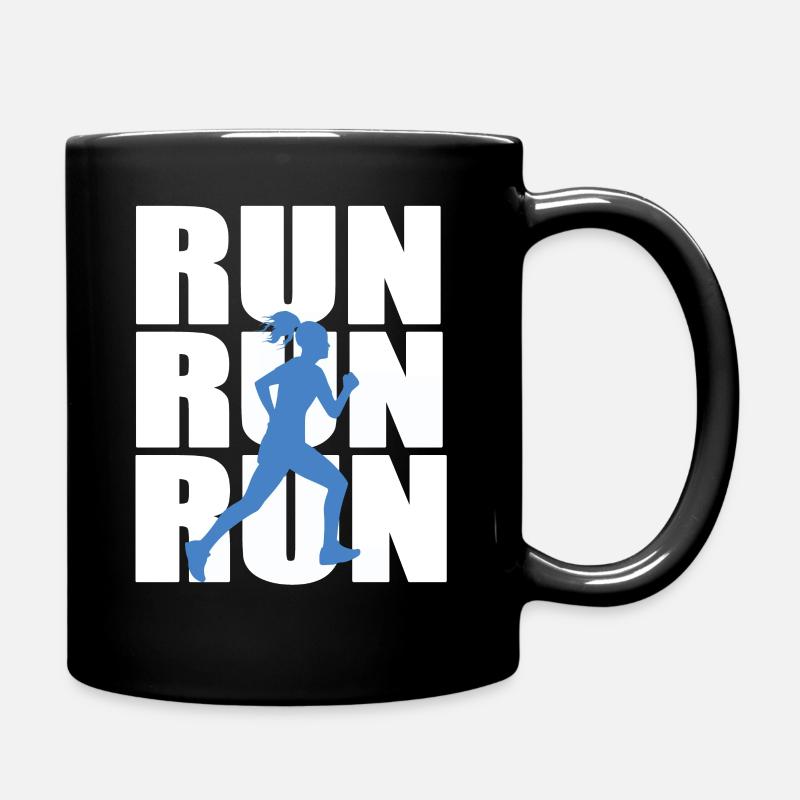 Run Run Run Läuferin - Tasse einfarbig - Schwarz