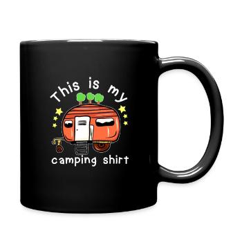 Camping Geschenk Zelten Natur Lagerfeuer Camper - Tasse einfarbig - Schwarz - Rechts