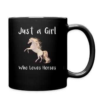 Juste une fille qui aime les chevaux Design équestre - Mug uni - noir - Droite