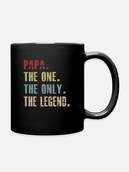PAPA The One The Only The Legend Vintage Fathers - Full Colour Mug - black