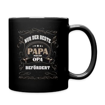 beste papa beförderung opa schwanger geschenkidee - Tasse einfarbig - Schwarz - Rechts