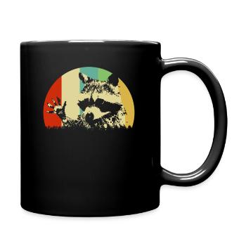 Raccoon gift rodent thief cute animal - Full Colour Mug - black - Right