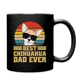 Chihuahua Hund Hunde Vater Dad Papa Retro Geschenk - Tasse einfarbig - Schwarz - Rechts