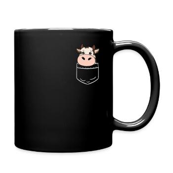 Vache vache veau poche sac chemise cadeau drôle - Mug uni - noir - Droite