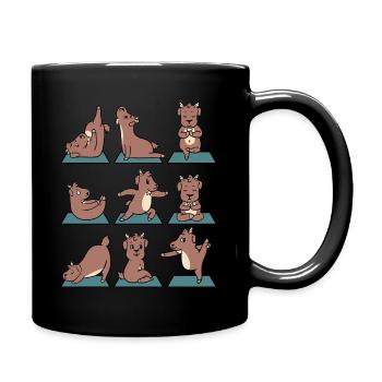 Ziege Ziegen Bauer Welpen Yoga Gymnastik Geschenk - Tasse einfarbig - Schwarz - Rechts