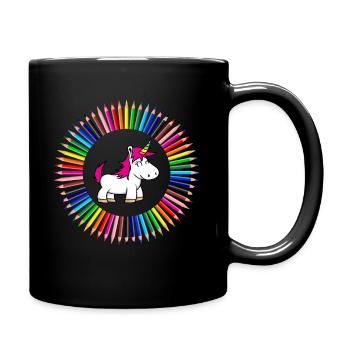 First-grader unicorn for girls - Full Colour Mug - black - Right