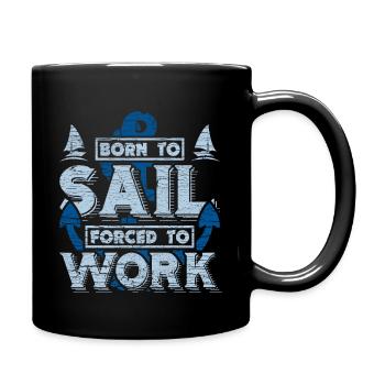 Kapitän, Segeln, Boot und Schiffsreise Geschenk - Tasse einfarbig - Schwarz - Rechts