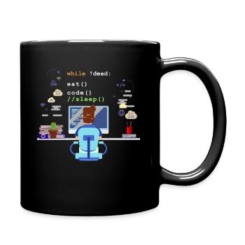 Eat Sleep Code Programmation informatique - Mug uni - noir - Droite