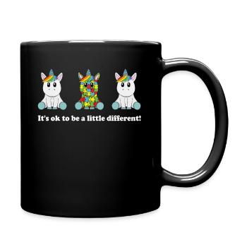 C'est bien d'être un peu différent de l'autisme - Licorne - Mug uni - noir - Droite