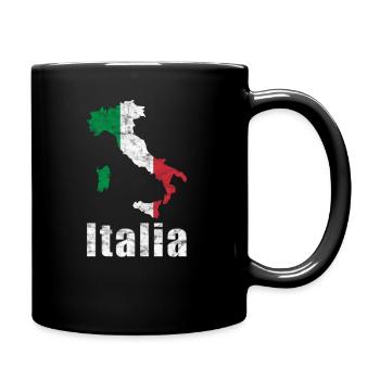 Italien Karte Flagge Italia Vintage - Tasse einfarbig - Schwarz - Rechts