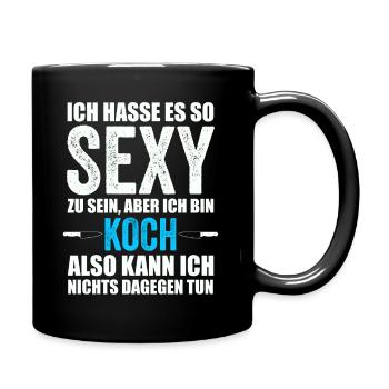 Koch kochen - Tasse einfarbig - Schwarz - Rechts