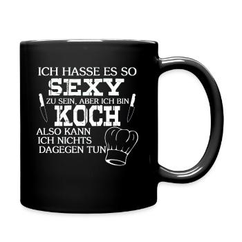Koch kochen - Tasse einfarbig - Schwarz - Rechts