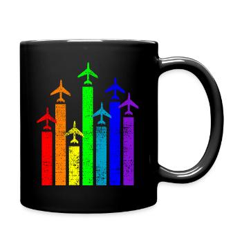 Pilot Flieger Flugzeug - Tasse einfarbig - Schwarz - Rechts