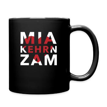 Mia kehrn zam Polterabend Junggeselle Geschenkidee - Tasse einfarbig - Schwarz - Rechts