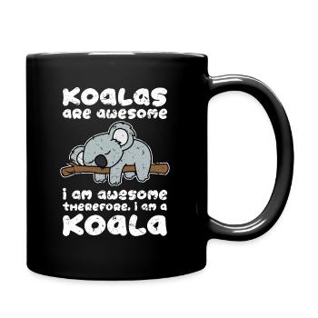 Koala - Tasse einfarbig - Schwarz - Rechts