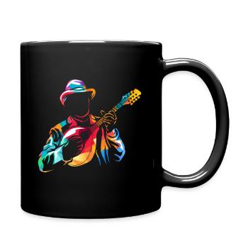 mandolin - Full Colour Mug - black - Right
