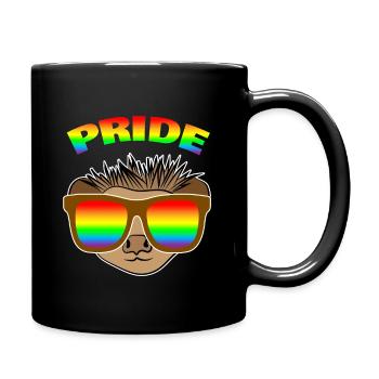 Hedgehog rainbow - Full Colour Mug - black - Right