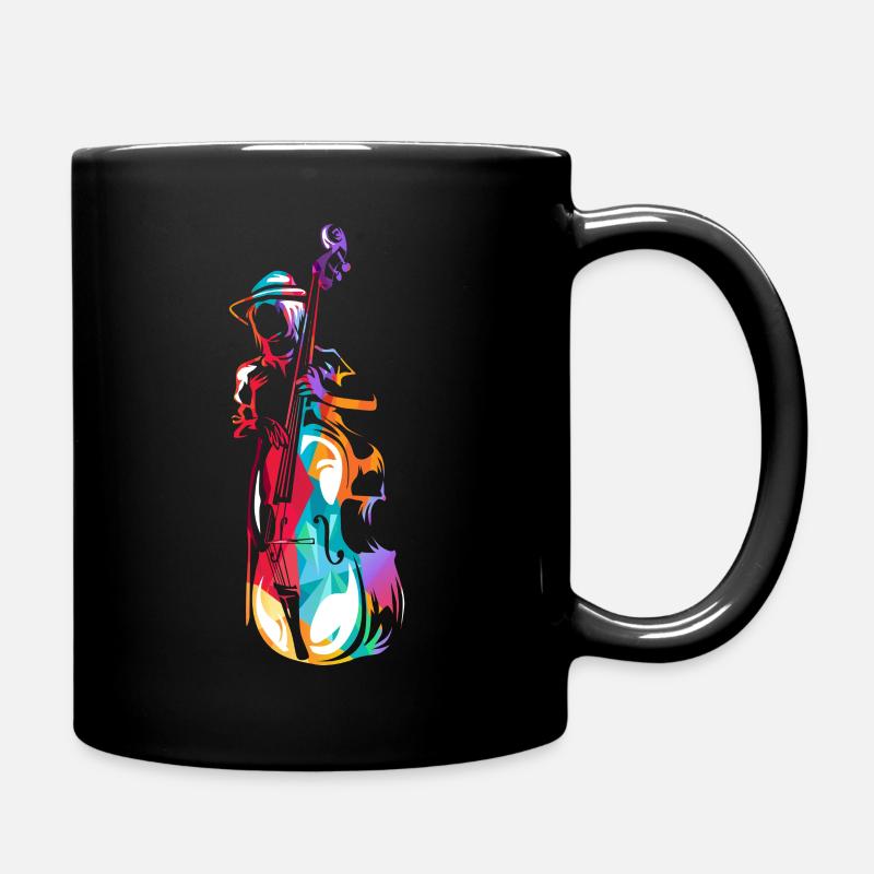 Double bass gift - Full Colour Mug - black