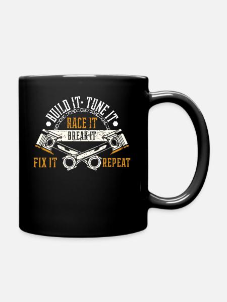 Lustiges Drag Race, Rennmechaniker, Autofan, - Tasse einfarbig - Schwarz