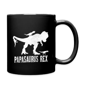 Dinosaurier Papasaurus Rex T-Rex Vater Geschenk - Tasse einfarbig - Schwarz - Rechts