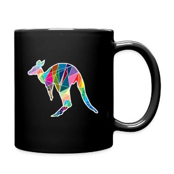 Kangourou sautillant - Mug uni - noir - Droite