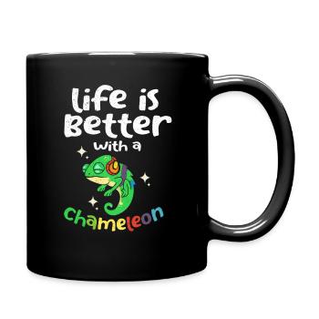 Caméléon - Mug uni - noir - Droite