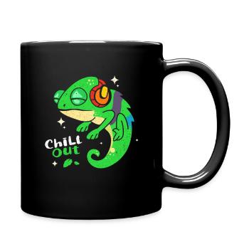 Chamäleon - Tasse einfarbig - Schwarz - Rechts