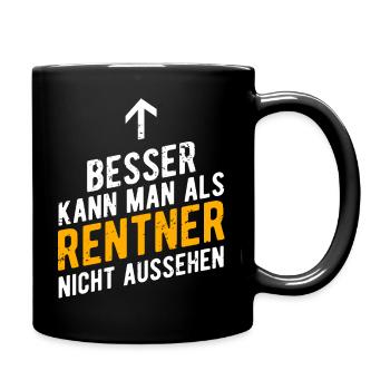 Ruhestand - Tasse einfarbig - Schwarz - Rechts