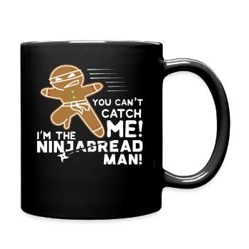 Funny Parody Gingerbread Ninjabread Ninja Gift - Full Colour Mug - black - Right
