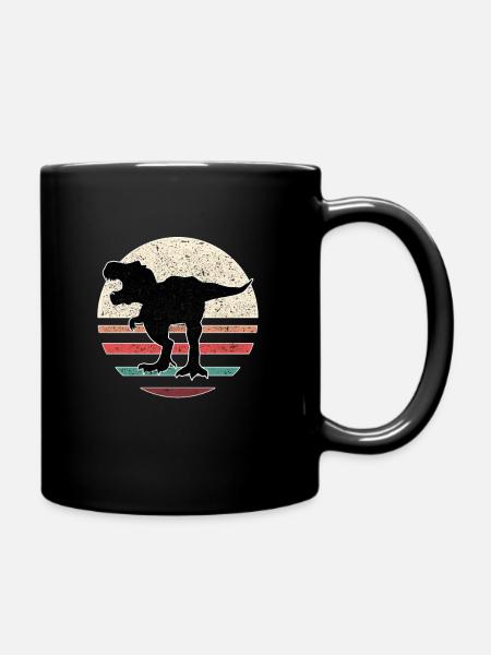 T-Rex Retro - Tasse einfarbig - Schwarz