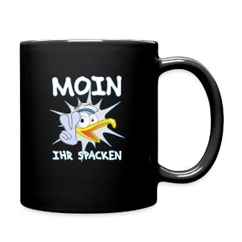 moin ihr spacken möwe geschenkidee - Tasse einfarbig - Schwarz - Rechts