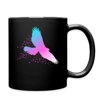 T-shirt faucon coloré et cadeau - Mug uni - noir - Droite