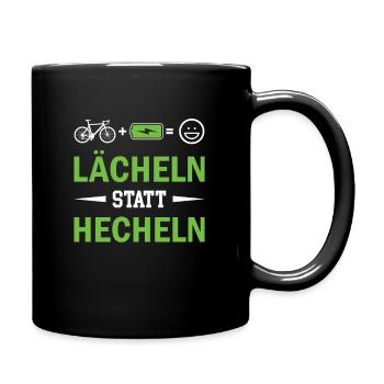 Lächeln statt Hecheln E-Bike - Tasse einfarbig - Schwarz - Rechts