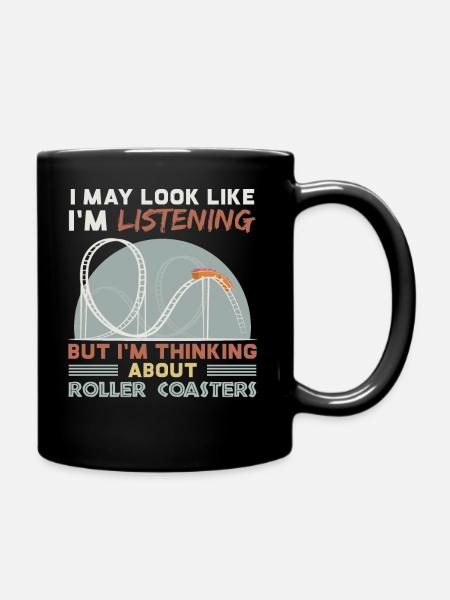 Funny Rollercoaster Fan Gift graphic Roller - Full Colour Mug - black
