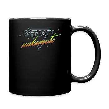 Satoshi Nakamoto Bitcoin Crypto Synthwave Gift - Full Colour Mug - black - Right