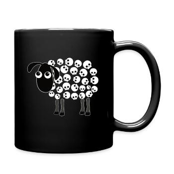 Mouton tête de mort fourrure - Rock Metal Mouton - Mug uni - noir - Droite
