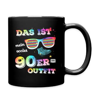 das ist mein cooles 90er outfit - Tasse einfarbig - Schwarz - Rechts