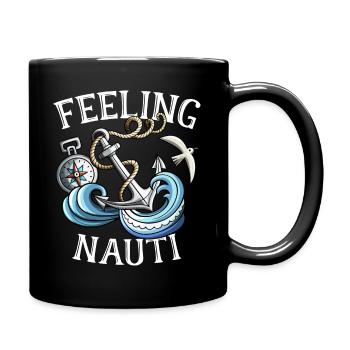 Beautiful sailor sea nautical waves regatta gift - Full Colour Mug - black - Right