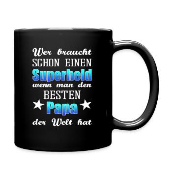 Geschenk für den besten Vater und Papa der Welt - Tasse einfarbig - Schwarz - Rechts