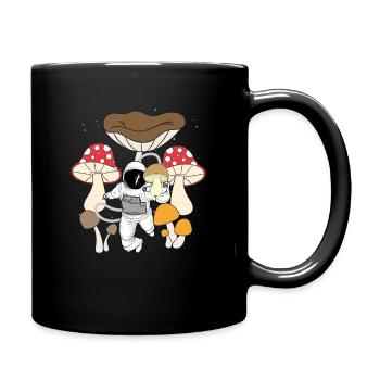 Raumfahrt Astronaut magische Pilze Festival - Tasse einfarbig - Schwarz - Rechts