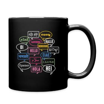 Multilingual Polyglot Globetrotter Language - Full Colour Mug - black - Right