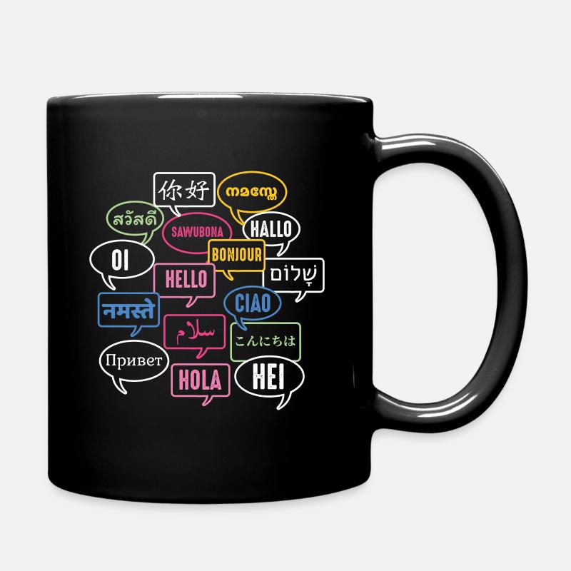 Multilingual Polyglot Globetrotter Language - Tasse einfarbig - Schwarz