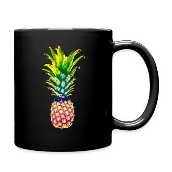 Ananas - Tasse einfarbig - Schwarz - Rechts