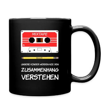 Mixtape und Bleistift - Tasse einfarbig - Schwarz - Rechts