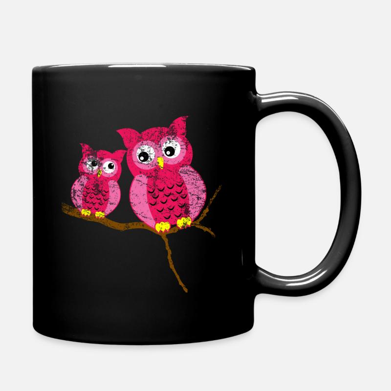 Eule Niedliches Tier - Tasse einfarbig - Schwarz