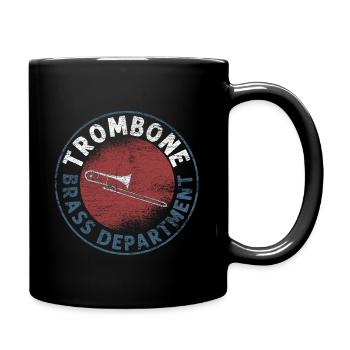 Instrument à vent trombone - Mug uni - noir - Droite