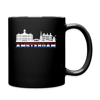 amsterdam skyline Holland Niederlande Urlaub - Tasse einfarbig - Schwarz - Rechts